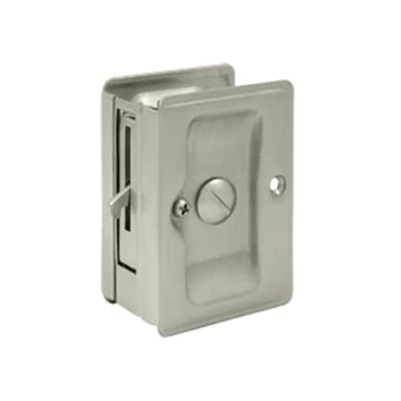 Dendesigns 3.25 x 2.25 in. Heavy Duty Adjustable Privacy Pocket Lock, Satin Nickel - Solid DE2667237